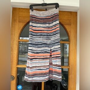 Bcbgmaxazria Women’s Emery Orange/tan Striped Skirt 100% Rayon Size Medium